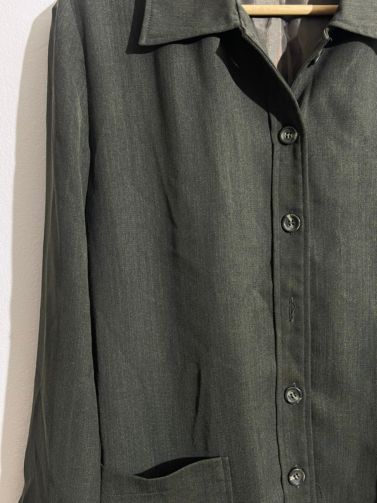 Veste fluide vert olive à poches plaquées