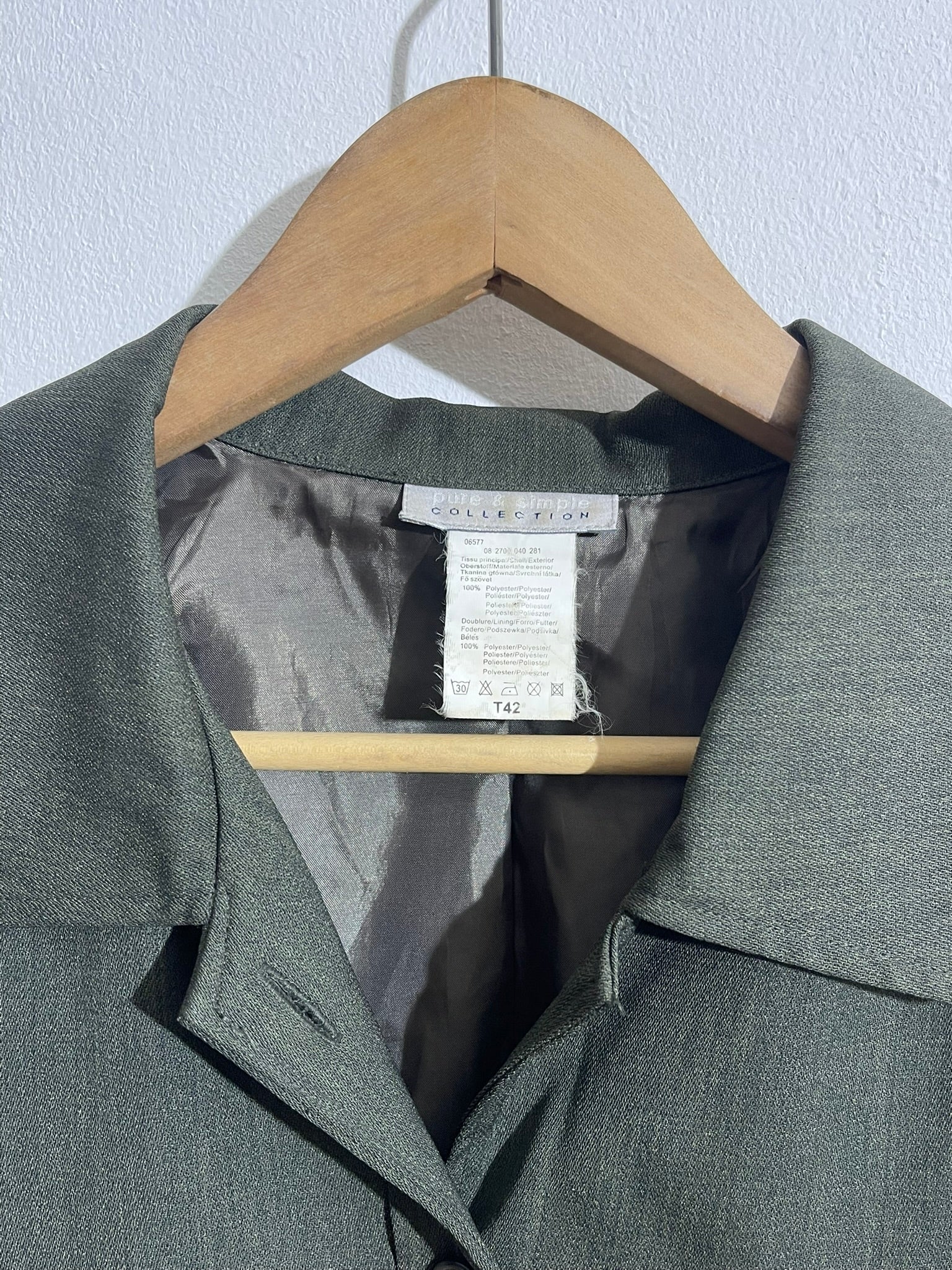 Veste fluide vert olive à poches plaquées