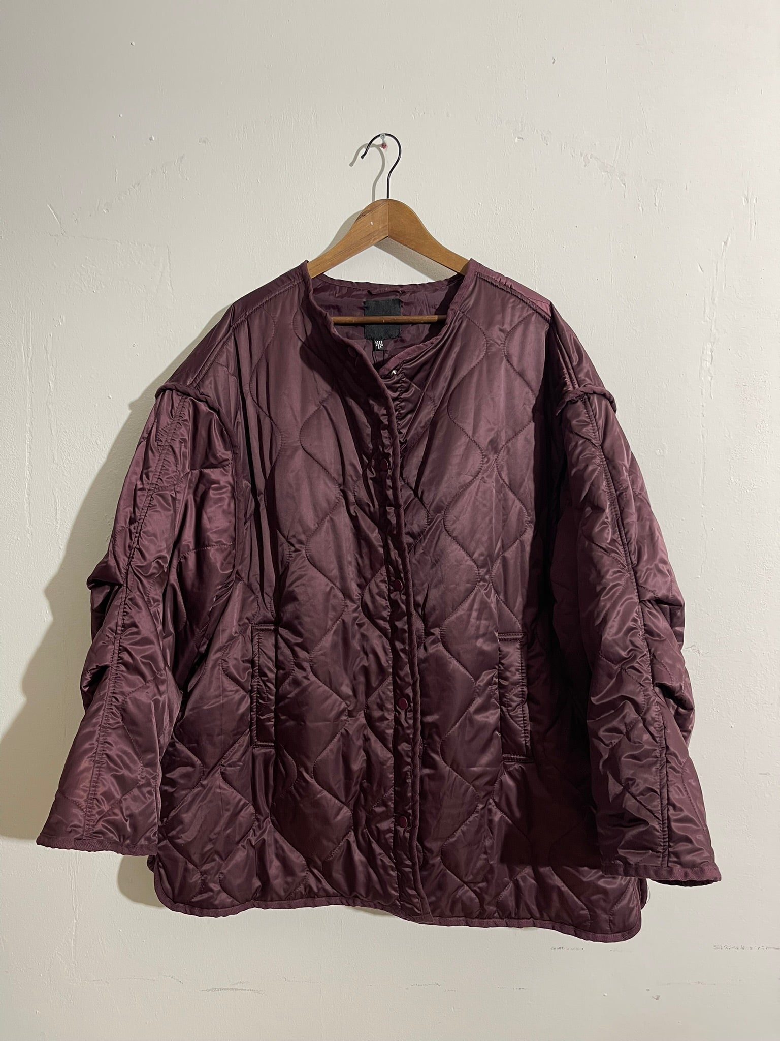 Veste matelassée oversize prune
