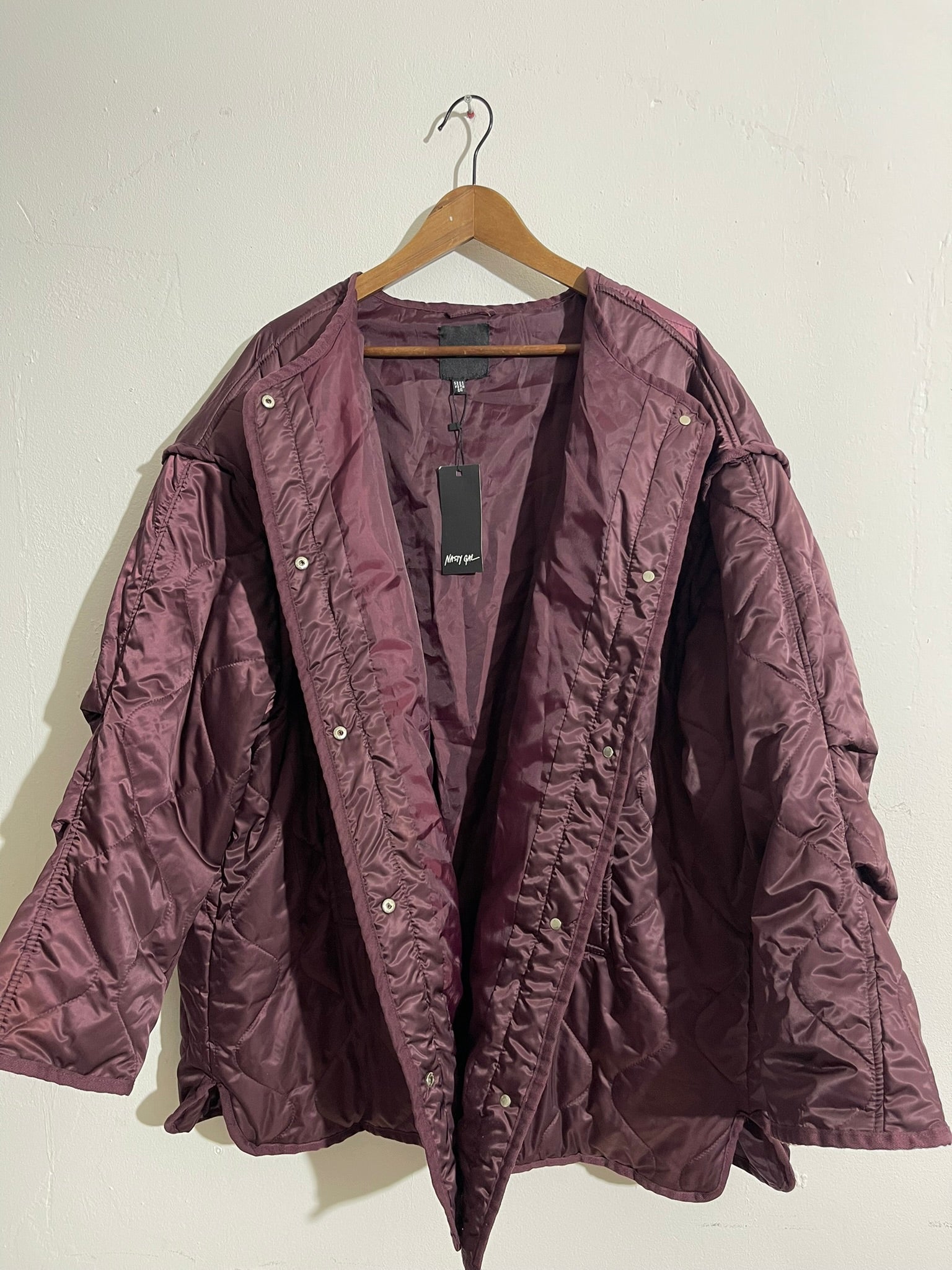 Veste matelassée oversize prune