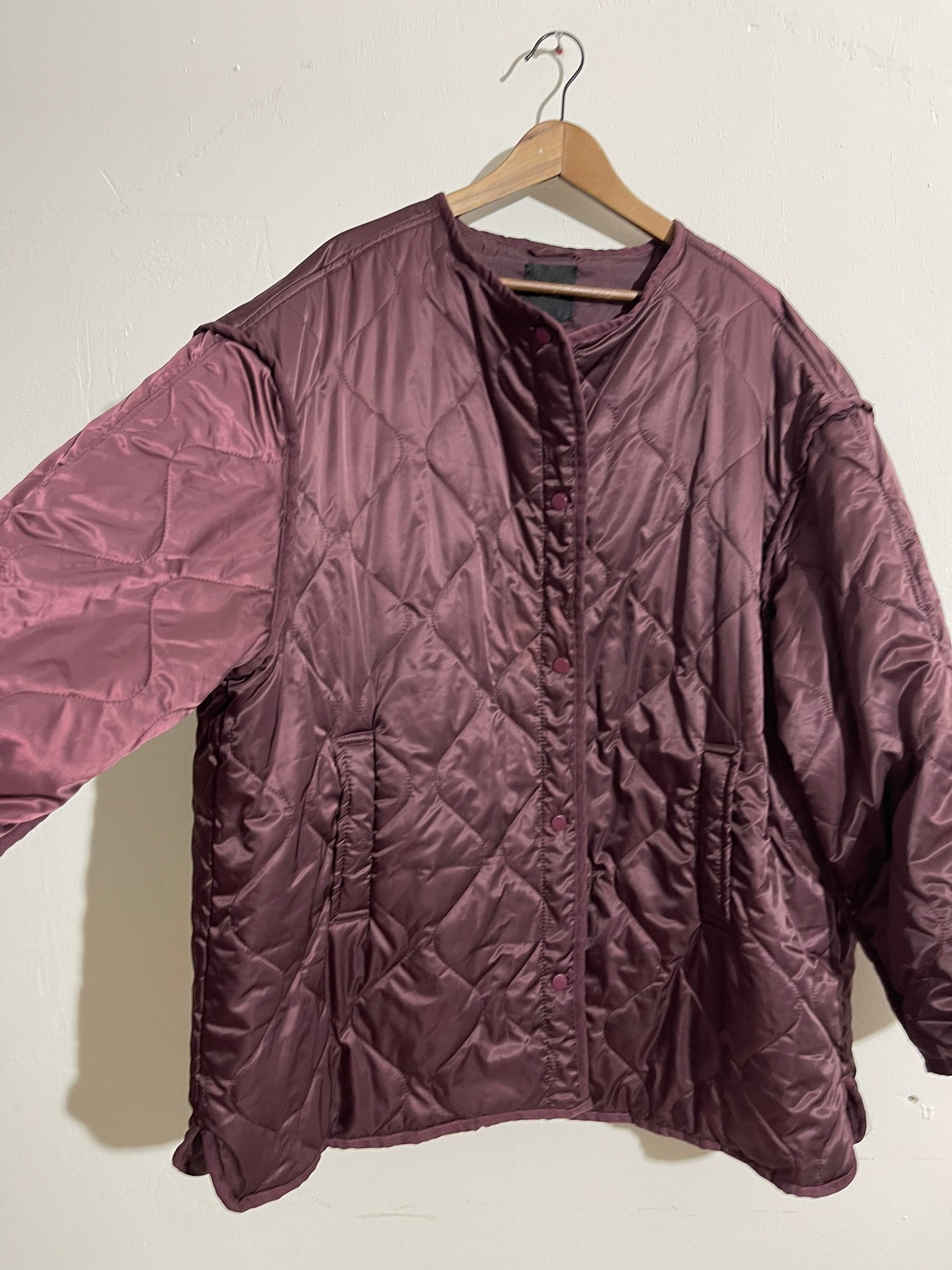 Veste matelassée oversize prune
