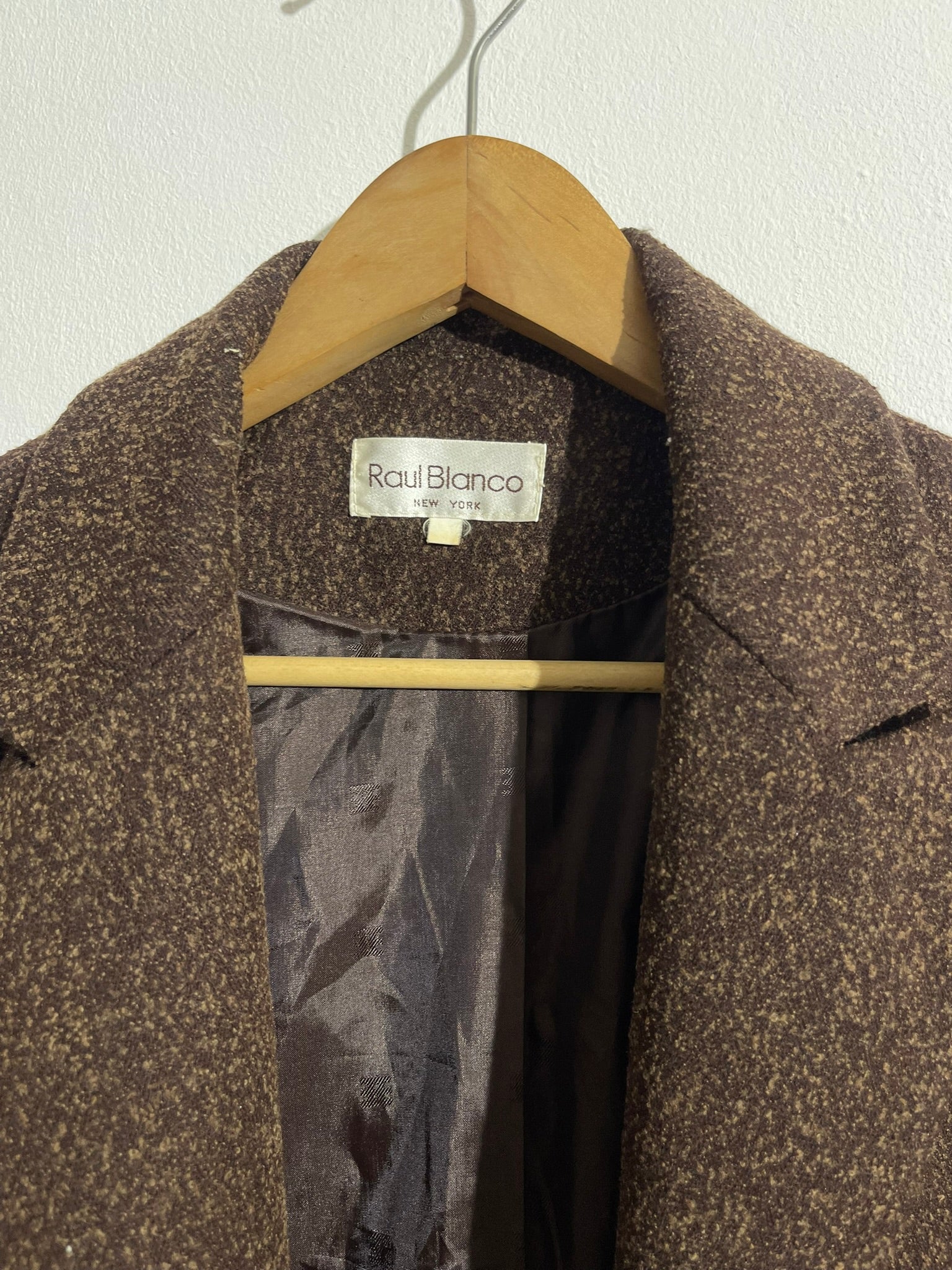Blazer vintage en laine brun moucheté