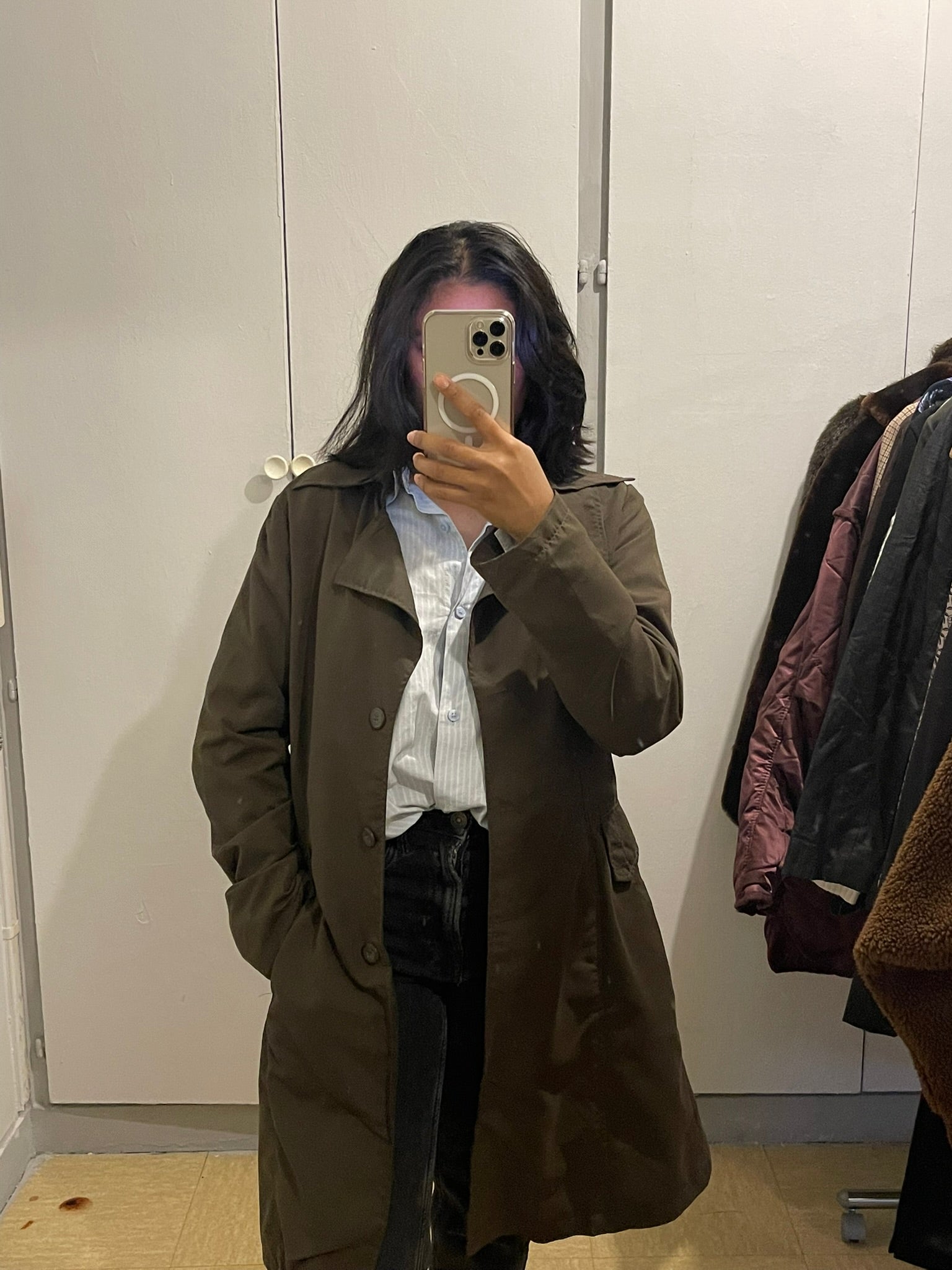 Trench coat léger marron