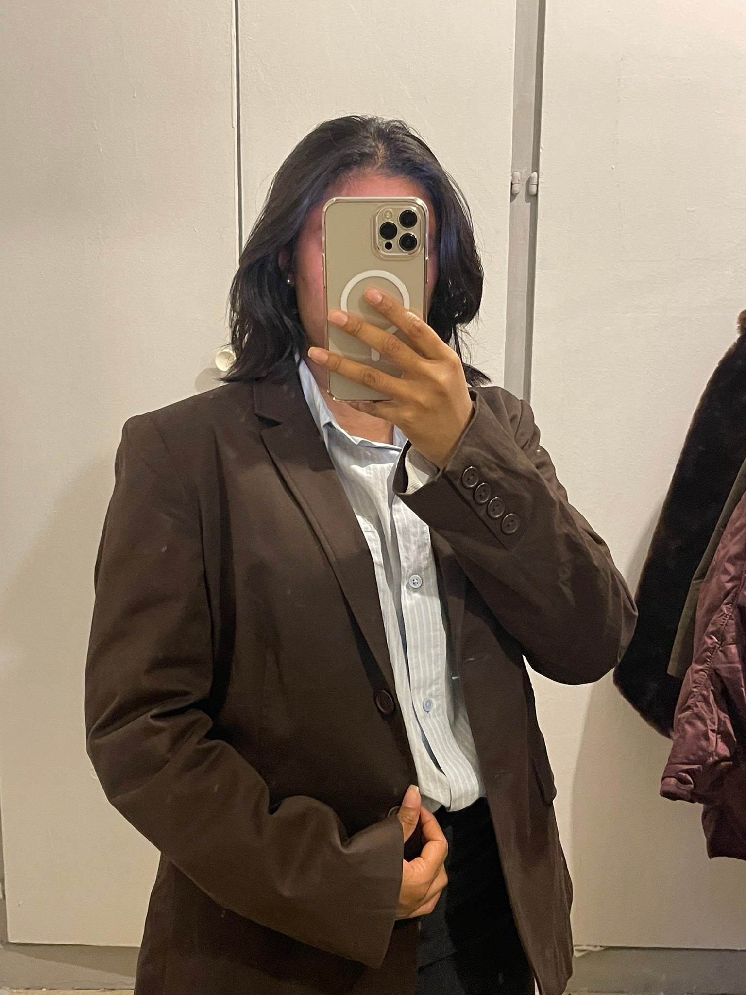 Blazer marron classique doublé