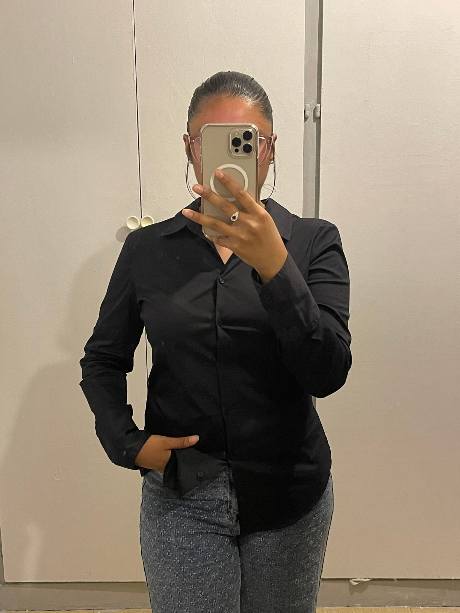 Chemise Classique Noire Zara