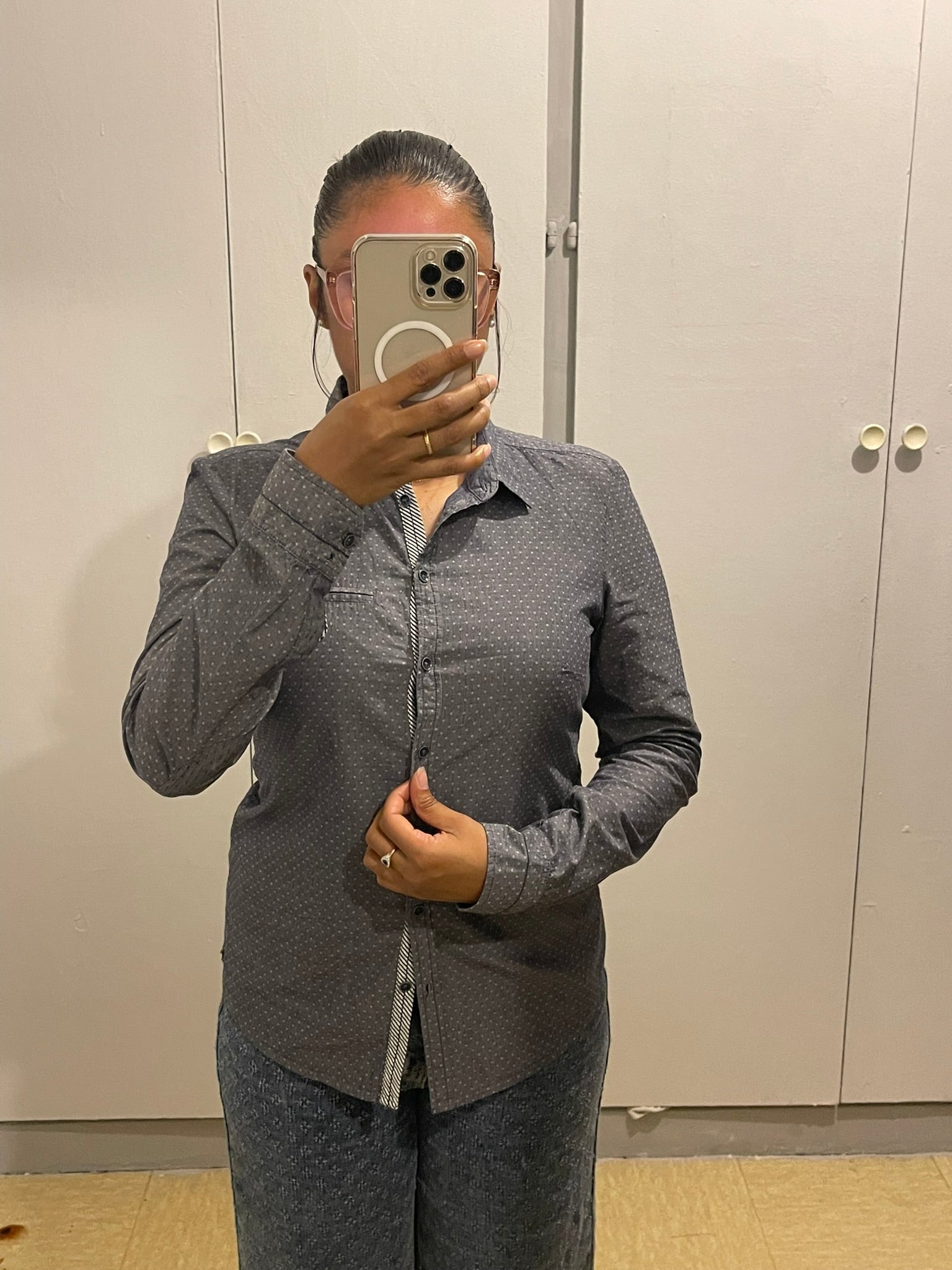 Chemise Esprit Grise à Motifs Subtils