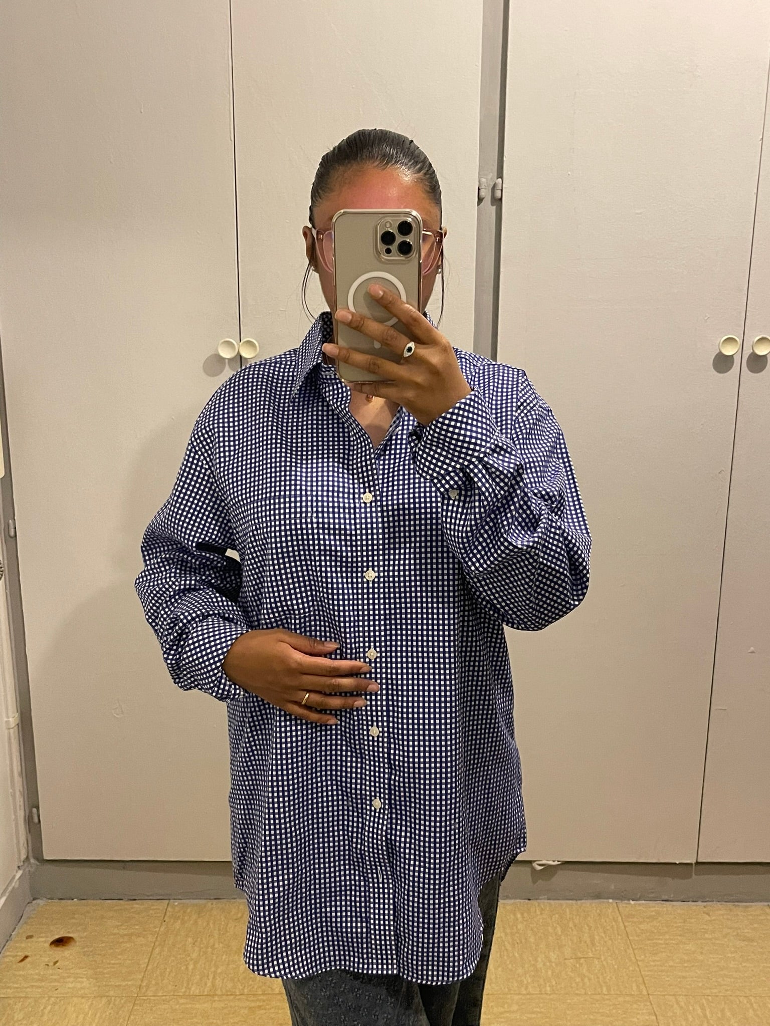Chemise à Carreaux Bleu Marine