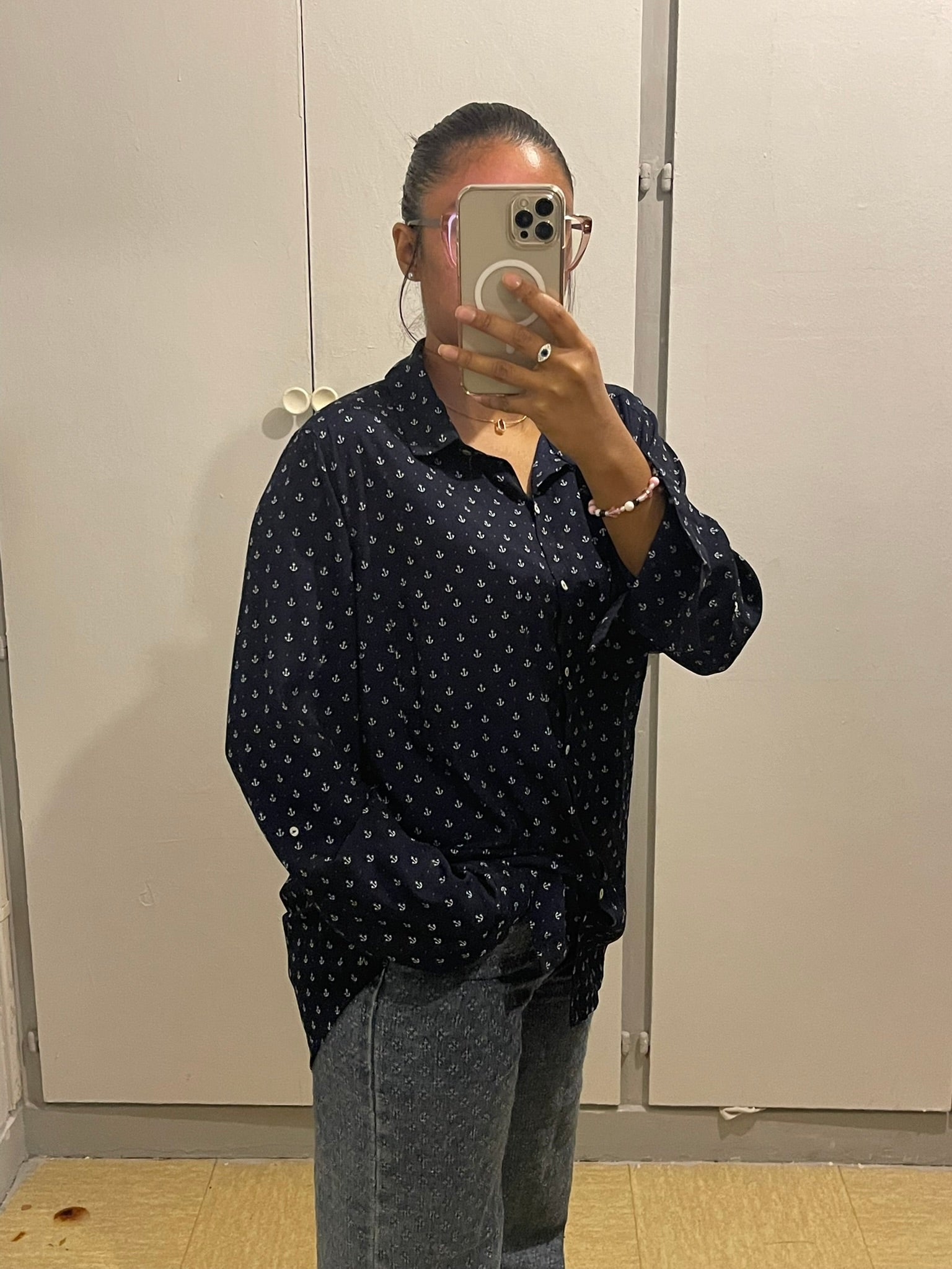 Chemise Marine à Imprimé Ancre