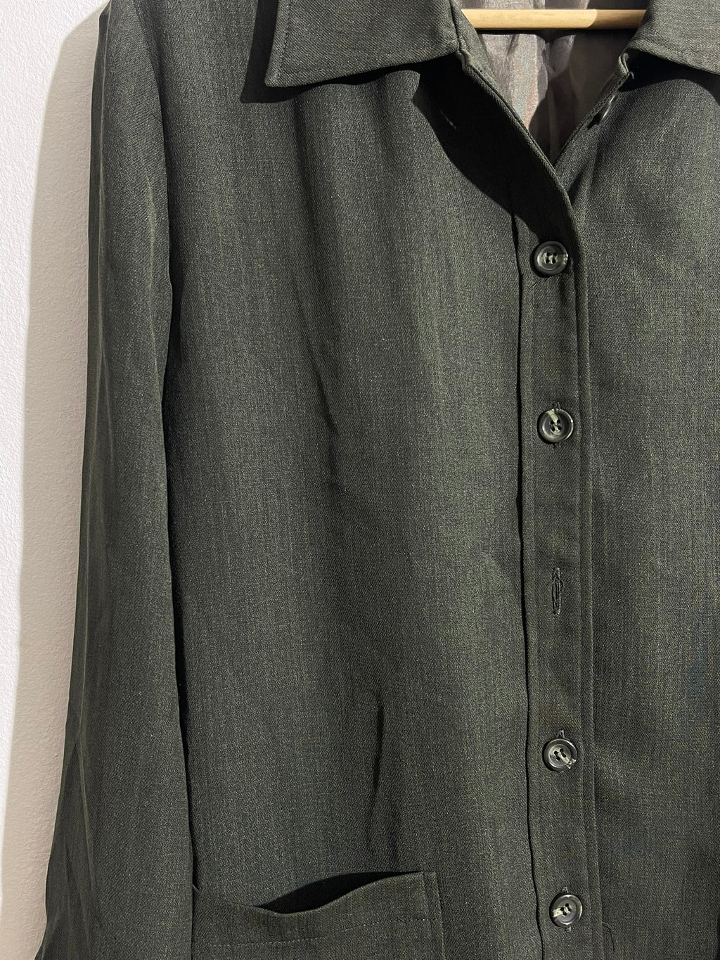 Veste fluide vert olive à poches plaquées