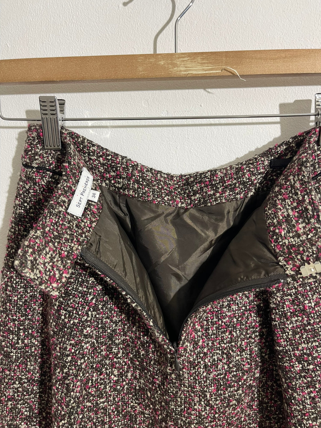 Jupe trapèze en tweed style Chanel - Sept Premières T34