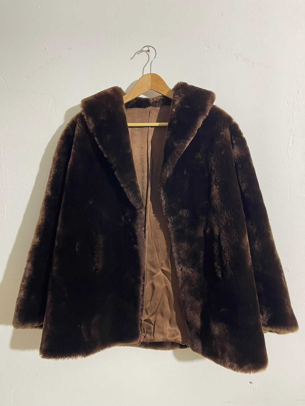 Manteau en fausse fourrure chocolat