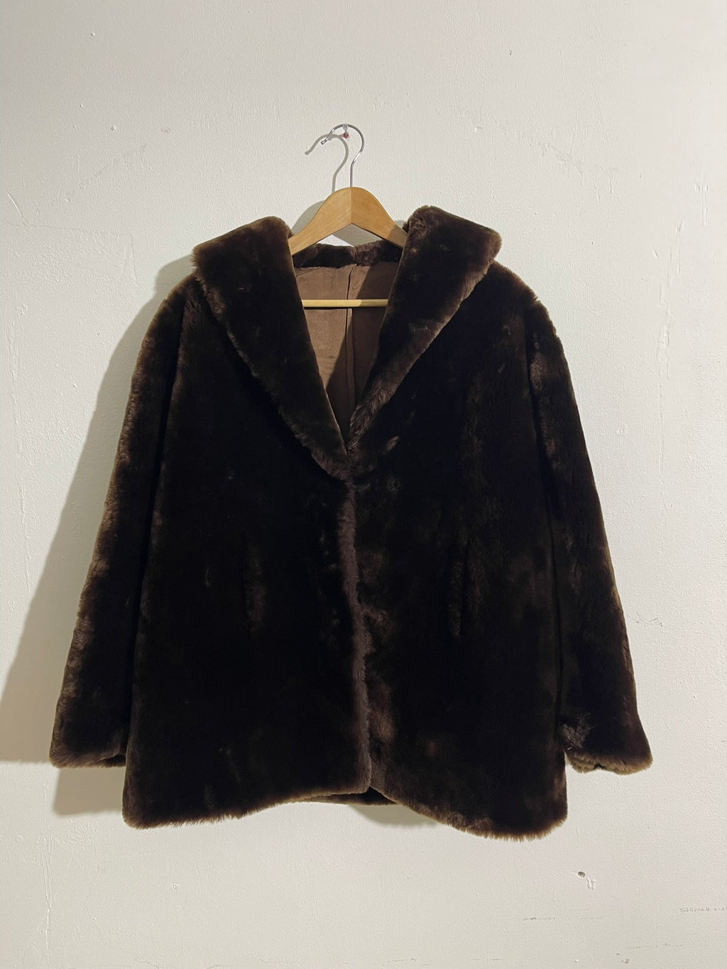 Manteau en fausse fourrure chocolat