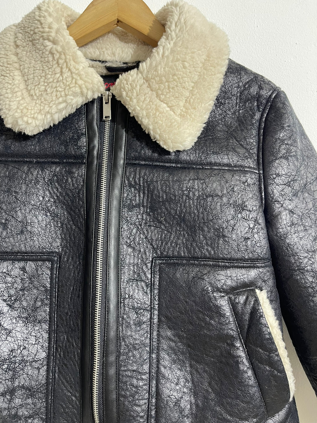 Blouson aviateur doublé sherpa noir