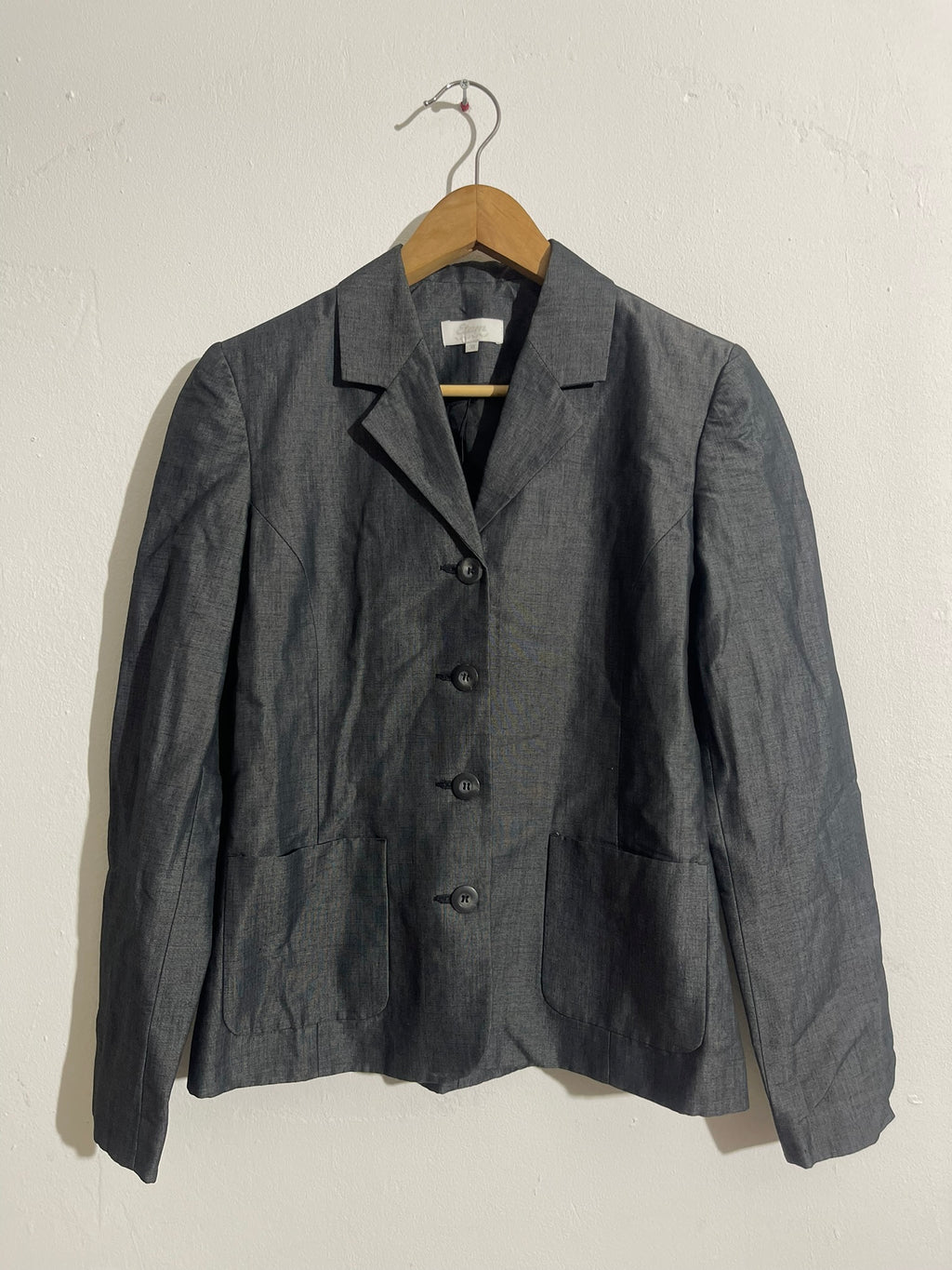 Blazer gris anthracite à poches plaquées