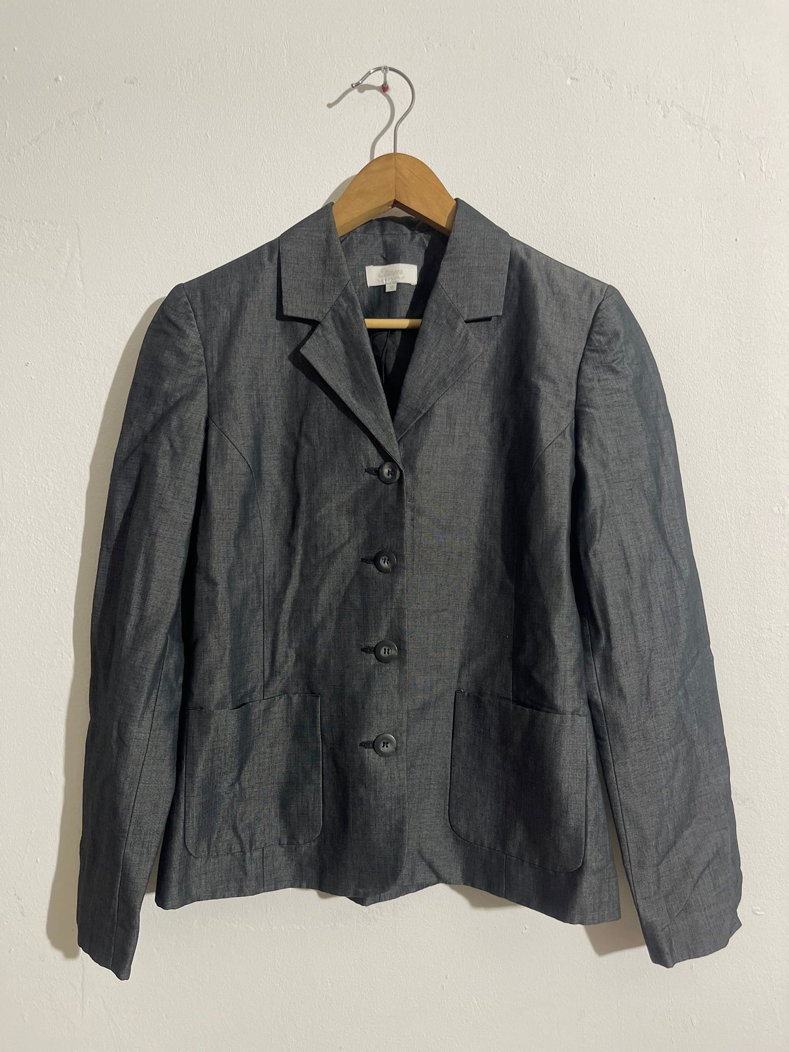 Blazer gris anthracite à poches plaquées