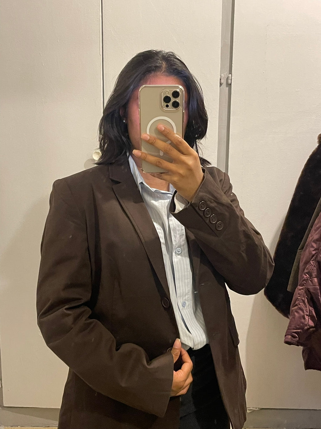Blazer marron classique doublé