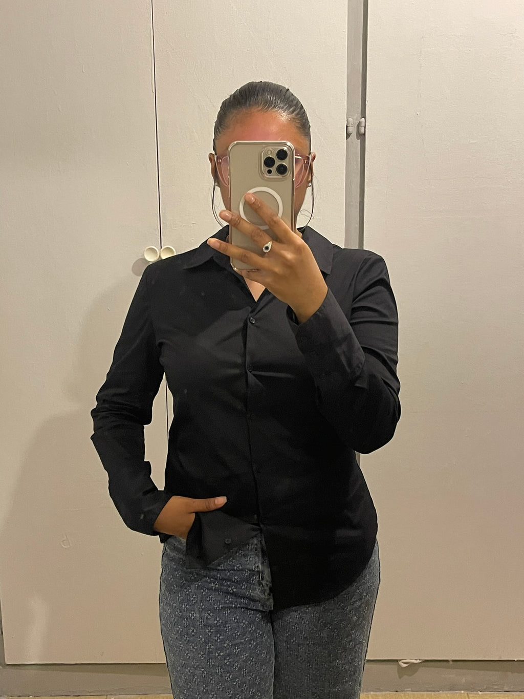 Chemise Classique Noire Zara