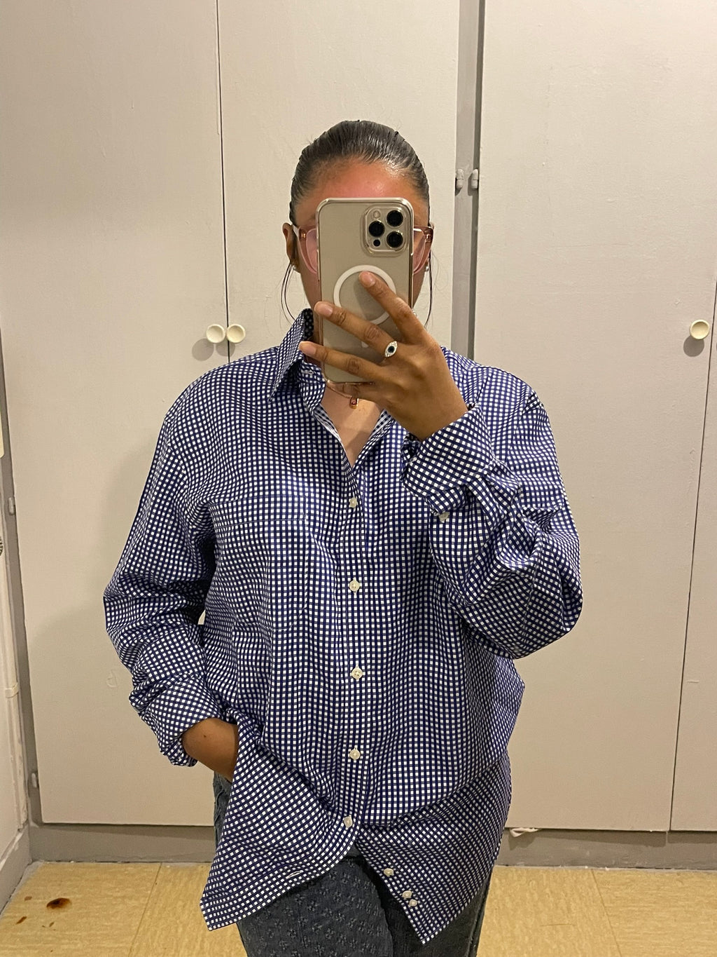 Chemise à Carreaux Bleu Marine